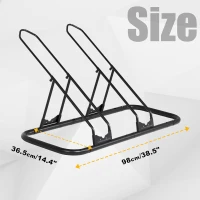 CyclingDeal 6-Bike Floor Parking Rack — Indoor Garage & Home Bicycle Storage with Tire Grooves (Fits up to 29""), Adjustable Holding Plates & Custom Spacing(m-5)