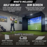 GoSports Golf Simulator Enclosure Kit with Frame and HD Impact Screen - Available in 10 x 8 ft, 12 x 9 ft, or 14 x 8 ft(m-3)