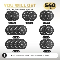 AMGYM 2-Inch Olympic Bumper Plates Set – 10–55 lb Options (10–500 lb Range), Rubber Weight Plates for Home Strength Training, Multiple Colors(m-2)