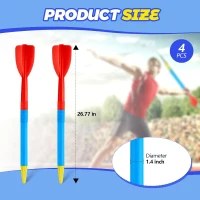 Wettarn 4-Pack 300g Youth Training Javelins – Soft-Tip Plastic Throwing Spears, 68 cm Collapsible Practice Javelin for Schools & Adults(m-3)