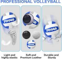 Professional Portable Backyard Volleyball Net Set with Adjustable Aircraft Aluminum Poles, Anti-Sag System, Dual Tension Adjusters & 1680D Carry Bag(m-5)