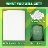 Premium Triple-Layer Golf Simulator Impact Screen – HD Launch Monitor Projection & Hitting Screen with Sound-Damping Core, Reinforced Grommets and Bungee Cords for Indoor Enclosures(m-9)