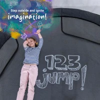 123JUMP by Skywalker — 10/12/14 ft Round Outdoor Trampoline with Enclosure & Ladder, ASTM F381-16 Certified, Spring Pad Cover & Heavy-Duty Jump Mat(m-8)
