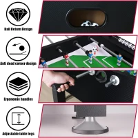 54"" Full-Size Competition Foosball Table with Anti-Dead Ball Playfield and Accessories(m-5)