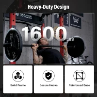 MAJOR FITNESS F22 Power Rack – 1600 lb All-in-One Squat Rack with Dual Pulley System, Heavy-Duty Steel Frame & Attachments for Home Gym(m-3)