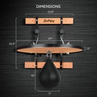 24"" Speed Bag Platform with Height-Adjustable Mount, 360° Swivel, Includes Speedbag and Pump(m-7)