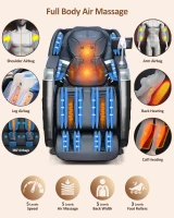 RELX 2026 Full-Body Massage Chair, 20 Modes Zero Gravity SL-Track Shiatsu with Built-in Heat, Airbag Body Scan, Deep Yoga Stretch, Extendable Calfrest and AI Voice Control (Black)(m-4)