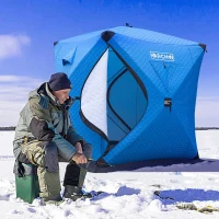 DARCHEN Insulated 3-Layer Pop-Up Ice Fishing Tent for 3–4 People — Thermal Shanty with Reinforced Skirt and Insulation(m-3)