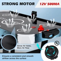 GYMAX 56"" Fold-Up Air Hockey Table — Arcade Style with Powerful 12V Motor, LED Digital Scoreboard, 2 Pushers & 2 Pucks — For Home, Game Room & Office(m-4)