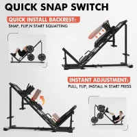 GMWD DD07 2-in-1 Leg Press & Hack Squat Combo — Adjustable Home Gym Machine with Linear Bearing, Weight Storage and Commercial-Grade Frame(m-9)
