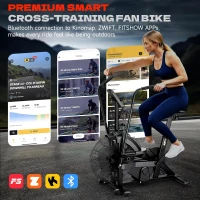 Air Bike with Magnetic & Air Resistance, Dual-Action Fan Bike with APP Connectivity, Dual-Action Handlebars and 350 lb Capacity(m-5)