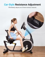 MERACH High-End Recumbent Exercise Bike — Magnetic, Bluetooth-Enabled Rehab Bike with App, LCD & Heart-Rate Handles (Ideal for Seniors)(m-3)