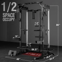 Mikolo HR05 Power Cage – 2000 lb Capacity Power Rack with Independent Dual 1:1 Pulley System, Multi-Function Home Gym for Cable Crossover(m-5)