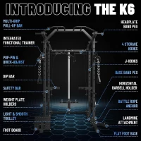 Mikolo K6 Power Cage with Cable Crossover & LAT Pulldown — 1500LB Capacity Home Gym Rack(m-2)