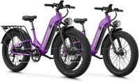Aipas M1 Pro Step-Thru Ebike — 1800W Peak Motor, 48V/17.5Ah Removable Battery, 26""x4"" Fat Tires, Dual Suspension, 36 MPH, 7-Speed, 110Nm Torque(m-1)