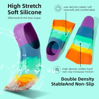 Short Silicone Swim Fins for Kids – Training Flippers for Children, Boys & Girls, Beginner-Friendly(m-2)