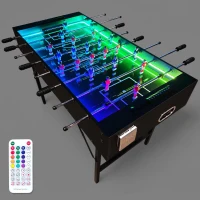 PartyLife 48"" Foosball Table with Folding Steel Legs and App-Controlled LED Lights(m-1)