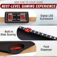 Folding Indoor Air Hockey Table with 12V Fan Motor and LED Electronic Scoreboard — Includes 2 Pucks & 2 Pushers, Perfect for Kids & Adults(m-4)