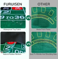70"" x 35"" Upgraded Waterproof Casino Roulette Tabletop Layout Mat with Carrying Bag, Anti-Slip Rubber Roulette Game Cover for Parties and Game Nights(m-3)