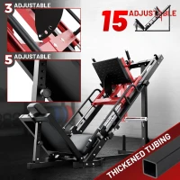 RitFit Two-in-One Leg Press & Hack Squat Machine – Professional Adjustable Home Gym Sled with Linear Bearings, Weight Storage Posts, Red(m-4)