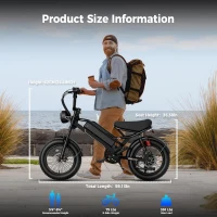 Electric Dirt Bike for Adults – 2000W/1500W Peak Motor Ebike with 20""/16""x4"" Fat Tires, 48V Removable Battery, All-Terrain Dual Suspension(m-7)