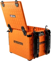 YakAttack BlackPak Pro 13in x 16in Kayak Fishing Crate – Orange, 4 TetherTube Rod Holders | Lightweight Durable Customizable (Made in USA)(m-4)