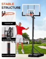 Mayfire Adjustable Kids Basketball Hoop — Portable Goal with Wheels, Height Adjustable (4.8–10 ft), 33"" Shatterproof Backboard, Ideal for Driveway or Backyard(m-7)