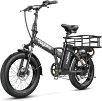 1000W Folding Electric Mountain Bike, 48V 20Ah Detachable Battery, 30+ MPH, 60-Mile Range (PAS), 20"" Fat Tire Foldable E-Bike for Adults(m-1)