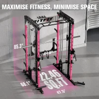 RitFit M1 / M1 Pro Smith Machine with Cable Crossover — Multifunctional Power Cage & Squat Rack for Home Gym, Includes Extensive Accessories and Storage(m-2)