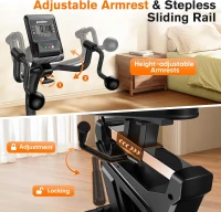 pooboo Recumbent Magnetic Exercise Bike with Hand-Crank Arm Trainer, Ergonomic Mesh Backrest, Smart App & Pulse Monitor, 400 lb Capacity(m-6)