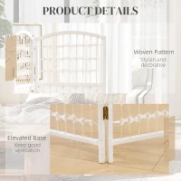 HOMCOM 8 Panel Folding Room Divider Portable Privacy Screen Wave Fiber Room Partition for Home Office White(m-6)