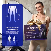 Heyelax Air Compression Leg Massager with Heat — Cordless Recovery Boots Sleeve for Circulation & Pain Relief, Thigh-to-Foot Compression (Large, 2-Pack, FSA)(m-6)