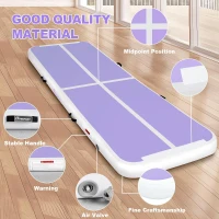 FBSPORT 20ft Inflatable Air Gymnastics Track Mat — 4/8 in Thick with Electric Pump for Home Training, Cheer, Yoga & Water(m-3)