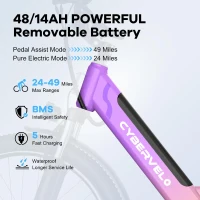 1000W Peak Adult Electric Bike — 26"" E-Bike with Removable Long-Range Battery, 7-Speed Drivetrain, Dual Suspension & Disc Brakes(m-3)