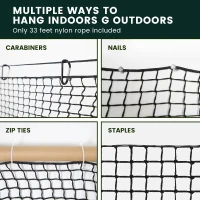 Sports Netting Practice Net with 33 ft Nylon Rope — Heavy-Duty Golf & Multi-Sport Hitting Net (Multiple Sizes)(m-6)