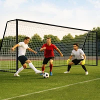 MOPHOTO Foldable Soccer Goal — Multiple Sizes (6x4/8x6/10x6.5/12x6/16x7/18.5x6.5/21x7/24x8 ft) — Full-Size Backyard & Training Goal for Teens & Adults(m-1)