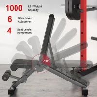 C1-V4 Power Cage 2000LB Squat Rack with Lat Pulldown - Multi-Function Strength Training Cage with Attachments for Home or Garage(m-6)