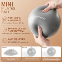PhysKcal 15"" Pilates Ring Kit with Core Ball, 3 Mini Resistance Loops & 2 Flex Bands — Home Mat Pilates Essential Set(m-4)
