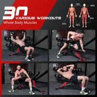 Pooboo Adjustable Weight Bench — Heavy-Duty Strength Training Bench, Flat/Incline/Decline, 1500 lb Capacity(m-4)