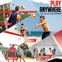 20ft Volleyball Training Net – Portable Freestanding Practice System, Height-Adjustable with Carry Bag for Backyard & Indoor Drills(m-7)