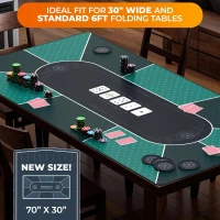 Newverest 70"" x 30"" Poker Table Top – Ideal Texas Hold'em Topper for 6ft & 8ft Folding Tables (30"" Width) with Zipper Storage Bag in Gift Box(m-2)