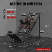 SPART 5-in-1 Leg Press & Hack Squat Combo with Linear Bearings, Adjustable Hack Squat/Calf Raise, Commercial Weight Storage and Band Pegs(m-2)