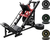 RitFit Multi-Angle Leg Press & Hack Squat Machine with Plate Set, Linear Bearing Home Gym Unit with Weight Storage(m-9)
