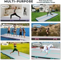 Air Tumble Track Mat with Electric Pump - Inflatable Gymnastics Mat 10ft/13ft/16ft/20ft, 4in or 8in Thick - Portable, Waterproof for Home Training, Cheer & Pool Use(m-4)