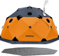 QualyQualy Pop-Up Insulated Ice Fishing Tent with Floor, 8–10 Person, 147 sq ft, Stove Jack(m-1)