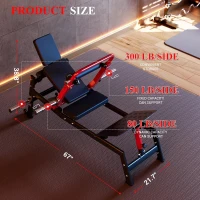 Plate-Loaded Hip Thrust Machine - 900 lb Capacity Heavy-Duty Glute Bridge Trainer with Weight Holder & Adjustable Footboard for Home Gym(m-5)