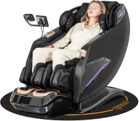 4D Full-Body Massage Chair Recliner with Zero Gravity, SL-Track Shiatsu, Core Heating, 20 Techniques, Deep Yoga Stretch, Foot Rollers, AI Voice, Touchscreen & Wireless Charging(m-1)