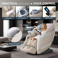 4D Zero Gravity Massage Chair – Beige, 55"" SL-Track Full-Body Shiatsu Recliner with Body Scan, Deep Tissue Knead, Heating, 36 Airbags & Voice Control (18 Auto Modes, 11 Techniques)(m-6)