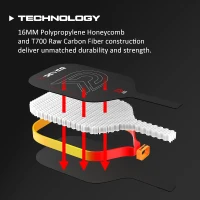 DGYGQ Carbon Fiber Pickleball Paddle — Professional Honeycomb-Core Racket for Lightweight Precision, Shock Absorption & Spin(m-5)