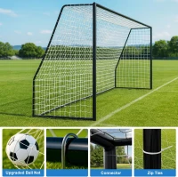 MOPHOTO Foldable Soccer Goal — Multiple Sizes (6x4/8x6/10x6.5/12x6/16x7/18.5x6.5/21x7/24x8 ft) — Full-Size Backyard & Training Goal for Teens & Adults(m-3)